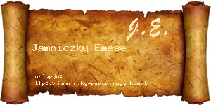 Jamniczky Emese névjegykártya