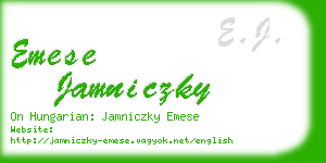 emese jamniczky business card